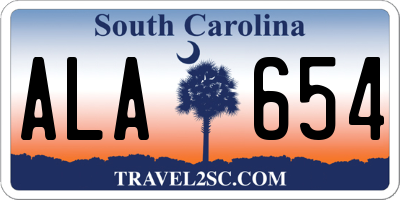 SC license plate ALA654