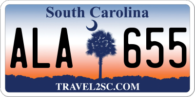 SC license plate ALA655