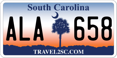 SC license plate ALA658