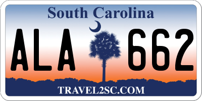SC license plate ALA662