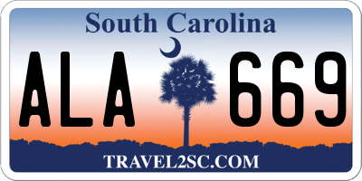 SC license plate ALA669