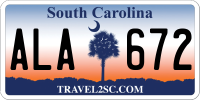 SC license plate ALA672