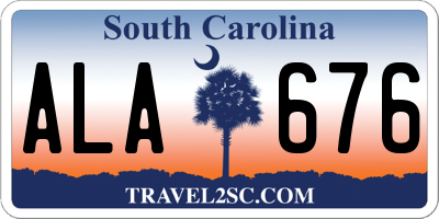SC license plate ALA676