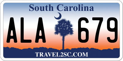 SC license plate ALA679
