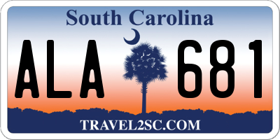 SC license plate ALA681