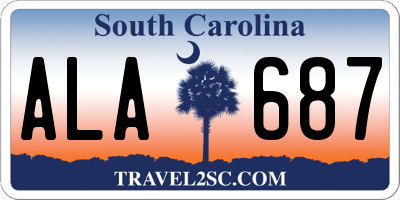 SC license plate ALA687