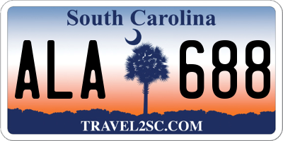 SC license plate ALA688
