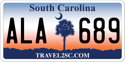 SC license plate ALA689
