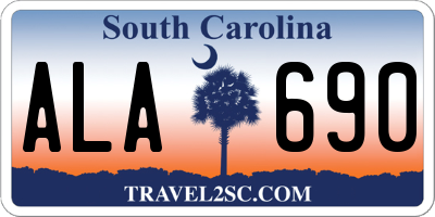 SC license plate ALA690