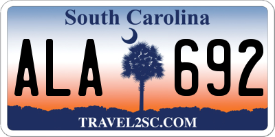 SC license plate ALA692