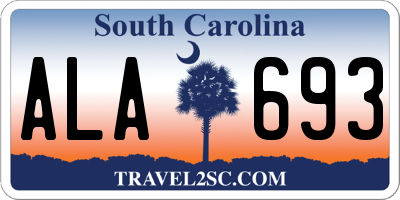 SC license plate ALA693