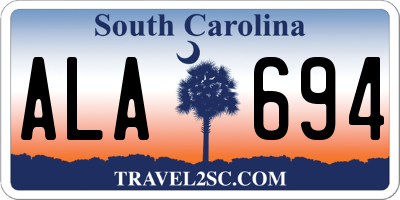 SC license plate ALA694
