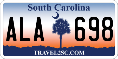 SC license plate ALA698