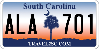 SC license plate ALA701