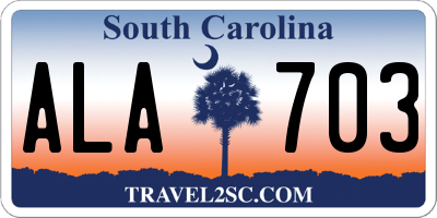 SC license plate ALA703