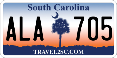 SC license plate ALA705
