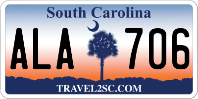 SC license plate ALA706