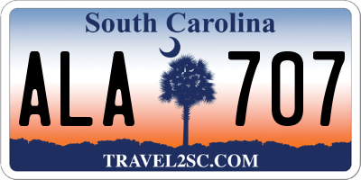 SC license plate ALA707