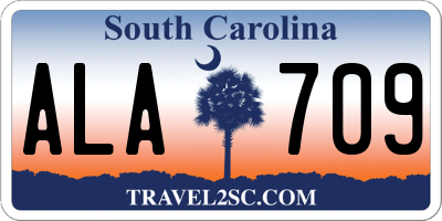 SC license plate ALA709