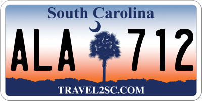SC license plate ALA712
