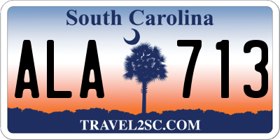 SC license plate ALA713