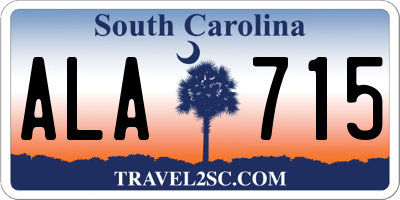 SC license plate ALA715