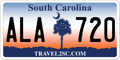 SC license plate ALA720