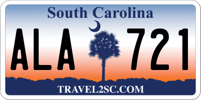 SC license plate ALA721
