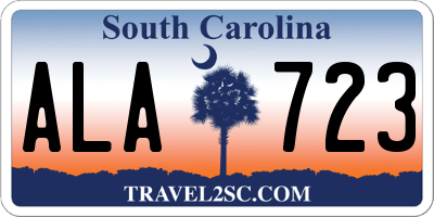SC license plate ALA723