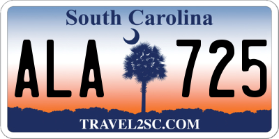 SC license plate ALA725