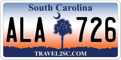 SC license plate ALA726