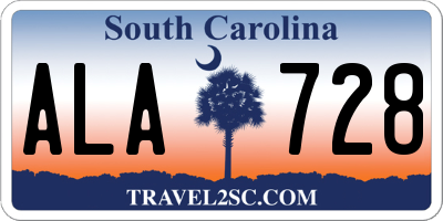 SC license plate ALA728