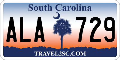 SC license plate ALA729