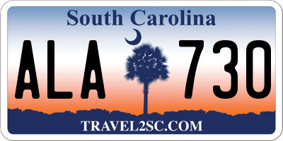 SC license plate ALA730