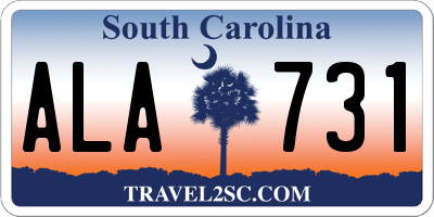 SC license plate ALA731
