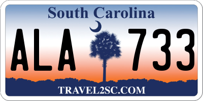 SC license plate ALA733