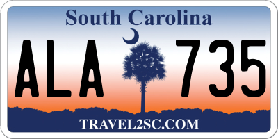 SC license plate ALA735