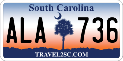 SC license plate ALA736