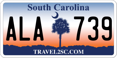 SC license plate ALA739