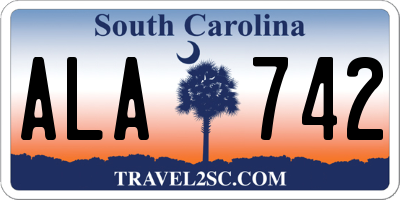 SC license plate ALA742