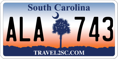 SC license plate ALA743