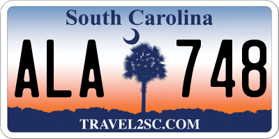 SC license plate ALA748