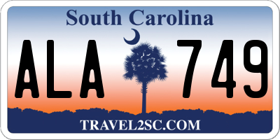 SC license plate ALA749