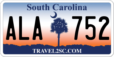 SC license plate ALA752