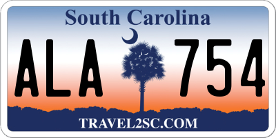 SC license plate ALA754