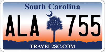 SC license plate ALA755