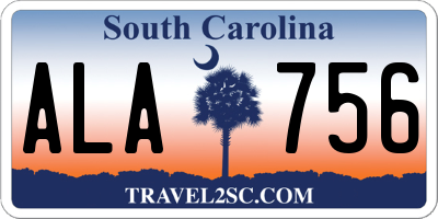 SC license plate ALA756