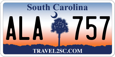 SC license plate ALA757