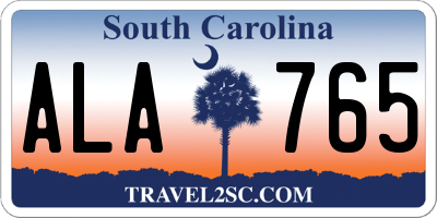 SC license plate ALA765