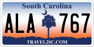 SC license plate ALA767